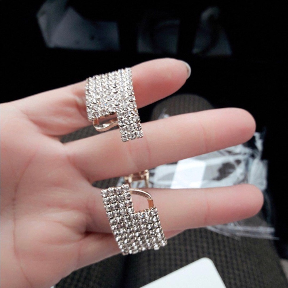 Crystal Rhinestone Charm Style Bangle Bracelet - Picture 4 of 7